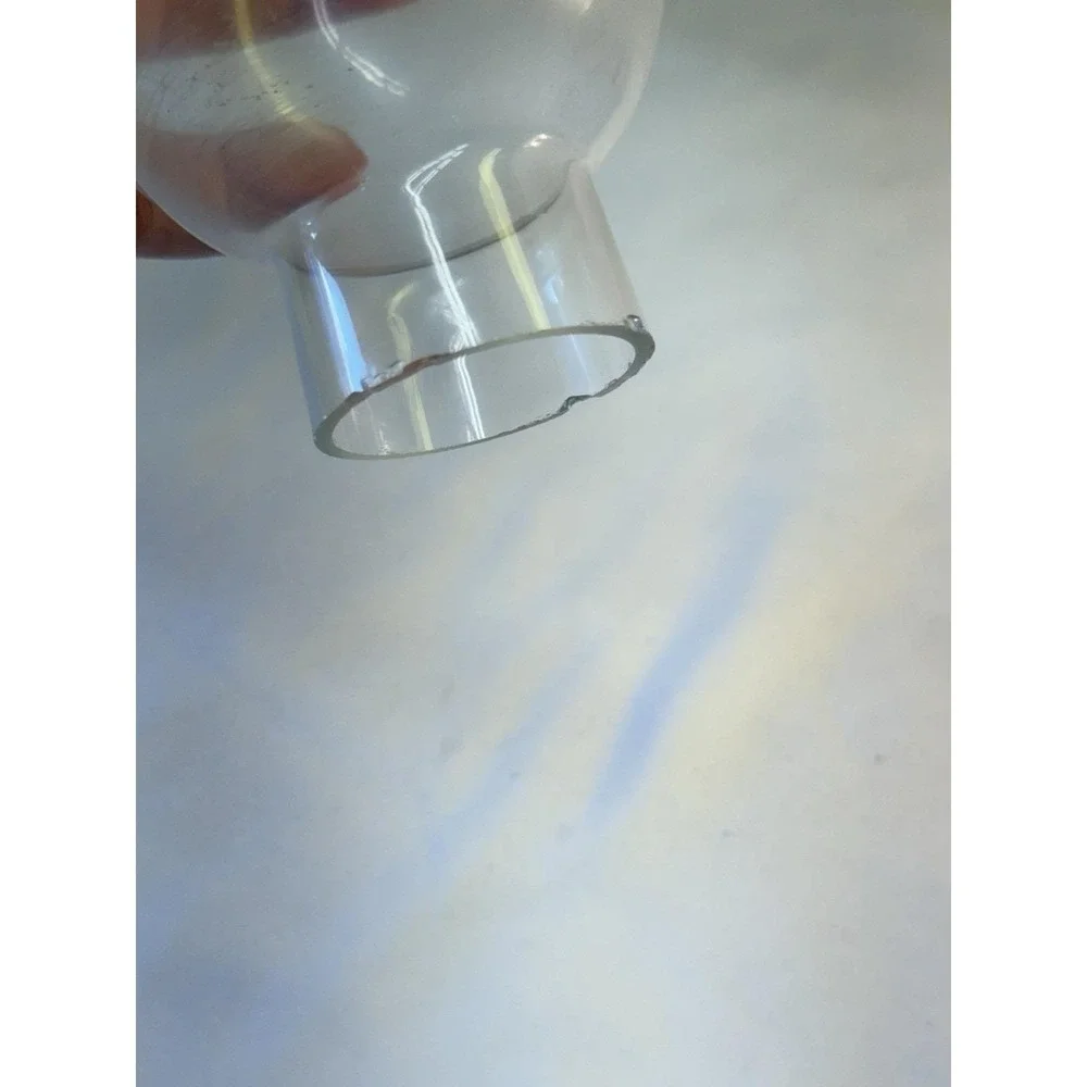 Milk Glass Hurricane Vanity Table Lamp Cottagecore Style Ruffled Clear Chimney
